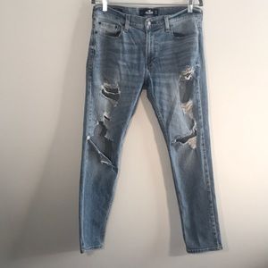 Distressed Blue Jeans